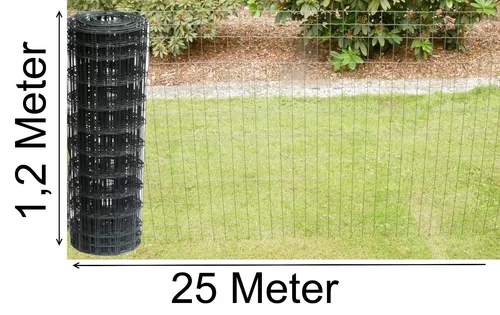 Schweißgitter-Zaun Gartenzaun Gitterzaun Maschenzaun 120 cm x 25m grau anthrazit