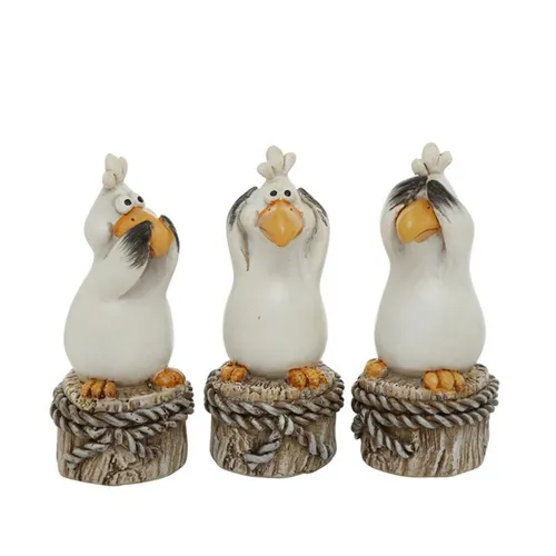 Dekofiguren Figuren Möwe Harrys 3er-SET aus Kunstharz Wohndekoration Maritim