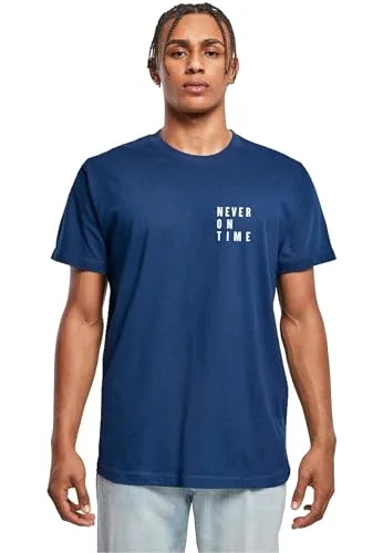 Mister Tee Herren Never On Time Tee Light Navy, M