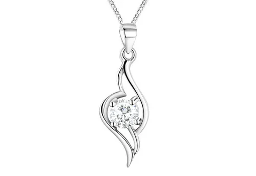 LÖB Kette mit Anhänger 925 Silber Halskette Tropfen Anhänger Zirkonia Stein Kette Tropfenform (Geschenke für Frauen Beste Freundin Mutter Mama Damen zum Geburtstag Weihnachten Weihnachtsgeschenke), Tropfenanhänger Schmuck Brautschmuck Glitzer Strass Diamant Form Weiß