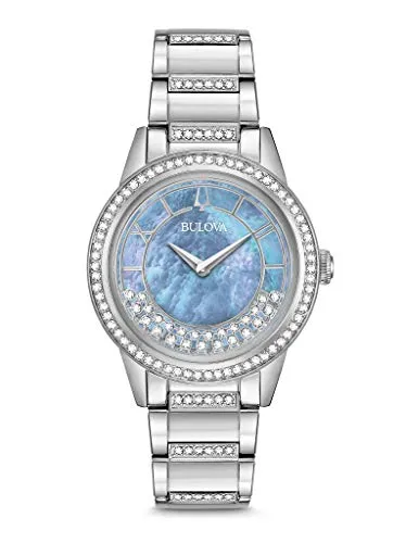 Bulova Damen Analog Quarz Uhr mit Edelstahl Armband 96L260