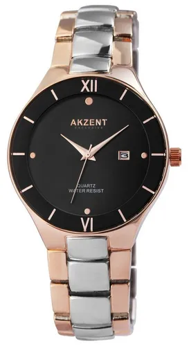 AKZENT Quarzuhr Zefir Akzent Exclusive Herrenarmbanduhr mit Metallband