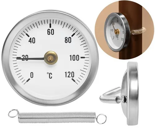 Clip-auf Rohr Heißwasserthermometer Bimetall Temperaturanzeige