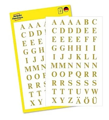 AVERY Zweckform Buchstaben Etiketten (A-Z 7,5mm, Folie, starker Halt) 120 A ...