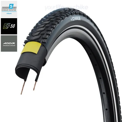 Schwalbe Marathon MONDIAL PRO DD V-Guard Faltreifen 28 Zoll - Fahrradreifen mit V-Guard Technologie für optimalen Pannenschutz und lange Lebensdauer, ideal für E-Bikes und anspruchsvolle Touren.