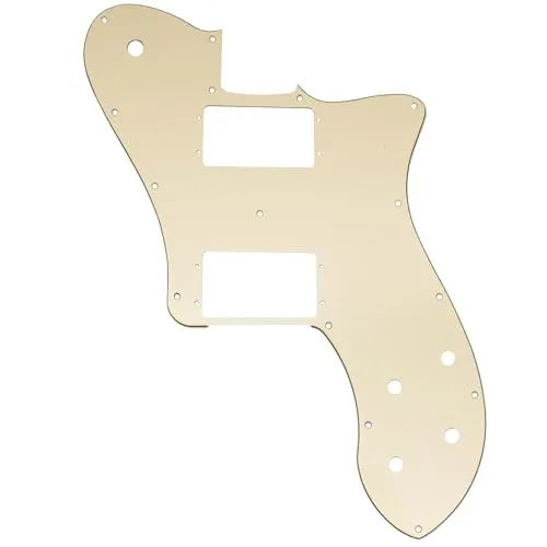 Musiclily Pro 15 Löcher Breite Palette HH Gitarren Schlagbrett Pickguard für Mexico Fender 72 Tele Deluxe Style E-Gitarre, 3-lagig Cream