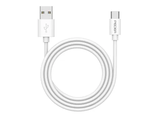 PEDEA Schnelllade- und Datenkabel USB-A/USB-C 1m weiß 480Mbit/s Multimedia NEU
