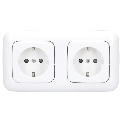 Busch Jaeger Set 2x SCHUKO Steckdose Safety+ mit Rahmen Alpinweiß Reflex SI