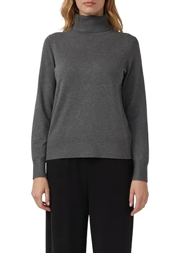s.Oliver Rollkragenpullover Damen Viskose grau meliert in grau von s.Oliver
