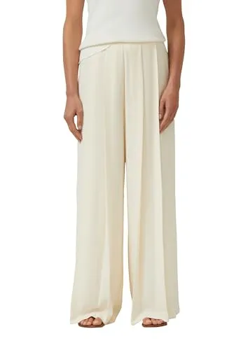 s.Oliver Plissierte Wide-Leg-Hose - Elegante plissierte Wide-Leg-Hose aus 100% Polyester, ideal für stilvolle Auftritte. Bequem und vielseitig kombinierbar für jeden Anlass.