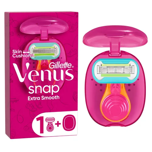 Gillette Venus Extra Smooth Snap Rasierapparat - Der kompakte Venus Extra Smooth Snap Rasierer für Frauen bietet eine gründliche und kontrollierte Rasur. Ideal für unterwegs, mit speziell entwickelten Klingen für eine sanfte Anwendung.