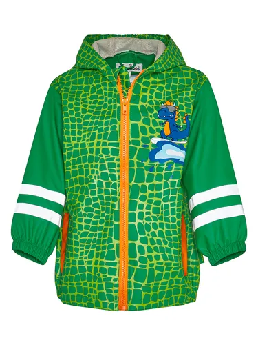Playshoes Regenjacke Unisex Kinder - Dino, wind- und wasserdicht - Regenjacke für Kinder, ideal für schlechtes Wetter. Mit verschweißten Nähten und abnehmbarer Kapuze für höchsten Tragekomfort und Sicherheit dank reflektierender Elemente.