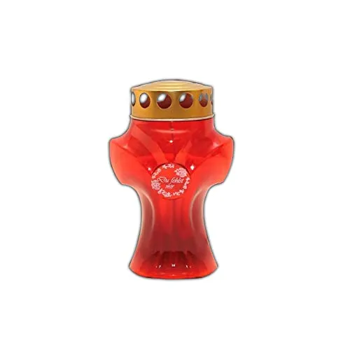 Stück Grabkerze Kreuz Grablicht Rot Friedhofskerzen Grabbrenner Kreuzkerze Grableuchte Trauerlicht Gedenkkerze Grablichtkerze Grabdekoration 1