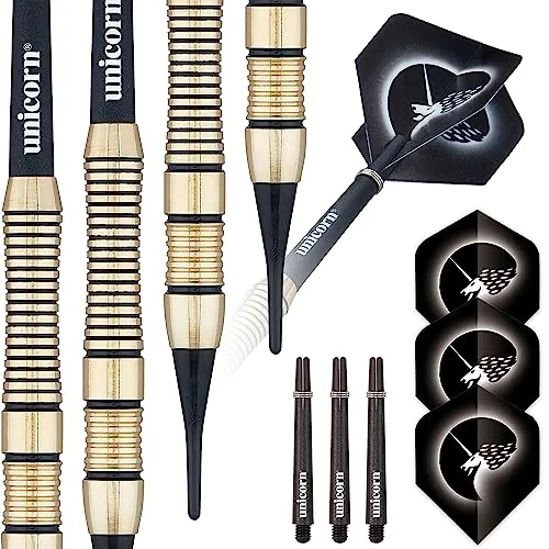 Unicorn Dartpfeile Set | Core Plus Messing Barrels | Soft Tip | 18g