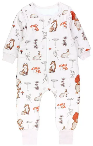 TupTam Babyschlafsack mit Beinen und Ärmeln 2.5 TOG - Babyschlafsäcke aus 100% Baumwolle, ideal für einen gemütlichen Schlaf mit Waldtier-Motiv in Größe 104-110, OEKO-TEX® zertifiziert für höchste Sicherheit.