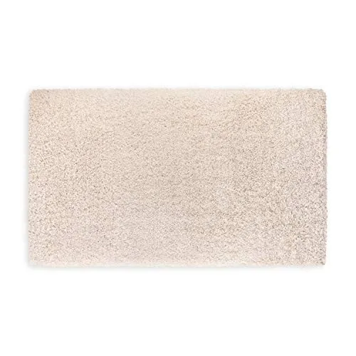 WohnDirect Premium Hochflor Badezimmerteppich Creme • Rutschfester & Extra Flauschiger Badvorleger • Badteppich, Badematte 70 x 120 cm