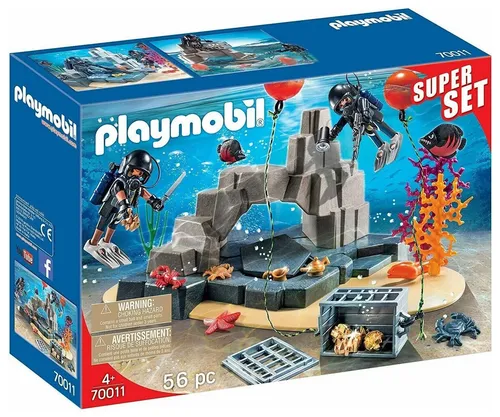 PLAYMOBIL® SuperSet SEK Taucheinsatz 70011 - Sonstige, spannendes Taucheinsatz-Set für Kinder von 5-11 Jahren, fördert kreatives Spielen und Abenteuerlust.