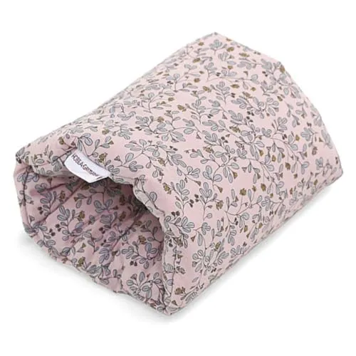 HOBEA-Germany Ministillkissen Arm-Stillkissen kleines Stillkissen für unterwegs Stillmuff Reisestillkissen in verschiedenen Designs, Modell: Blumenranken rosa