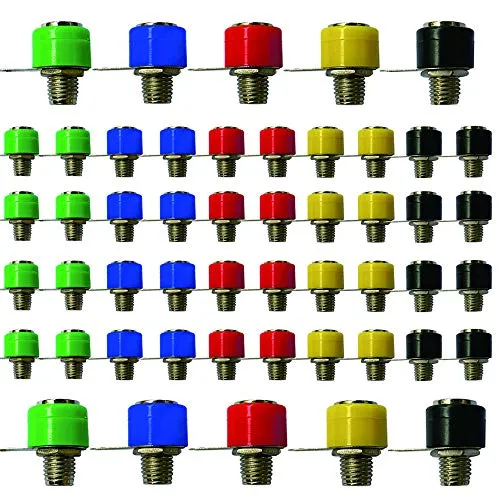 senvenelec 50Stücke beruf Bananenstecker, 4mm Bananenstecker Binding Terminal Jack, mini bananen adapter, bananen typ panel buchsen - 5 Farbe.