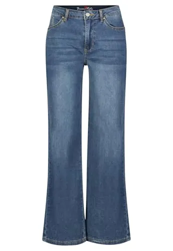 Buena Vista Damen Jeans Light Denim Wide Leg Blue (82), L - Stylische Wide Leg Jeans im klassischen Five-Pocket-Style, aus softer Denimqualität mit Stretch für optimalen Tragekomfort.