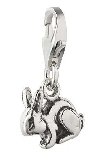 Charm Anhänger Hase 1 aus 925 Sterling Silber (10x9mm)