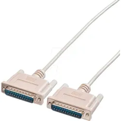 Roline Serielles Kabel 9 m, Sub-D 25 Stecker - Multimedia Kabel, ideal für den Anschluss von VGA-Geräten mit optimaler Signalübertragung und flexibler Nutzung.
