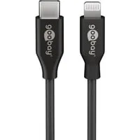 USB 2.0 Adapterkabel, USB-C Stecker > Lightning Stecker schwarz, 50cm, PD, Laden mit bis zu 87 Watt