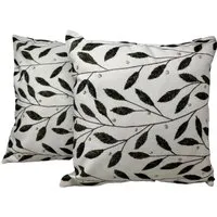 Jet-Line Outdoor Dekokissen 2er Set Olivenblätter Creme/Bunt 40 x 40 cm