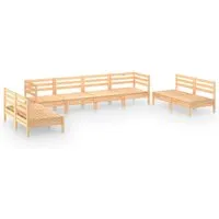 vidaXL Garten-Lounge-Set 8-tlg. aus massivem Kiefernholz - Braun - Robustes Garten-Lounge-Set für entspannte Stunden im Freien. Kombinierbar mit anderen Segmenten für individuelle Konfigurationen. Ideal für gesellige Treffen oder entspannende Nickerchen.
