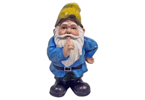 colourliving Gartenzwerg Dekofigur Heino – Lustige Gartendeko für Gartenfreunde - Gartenzwerge – Charmante Dekofigur Heino mit humorvoller „Psst“-Geste, aus wetterfestem Polyresin, ideal für drinnen und draußen.