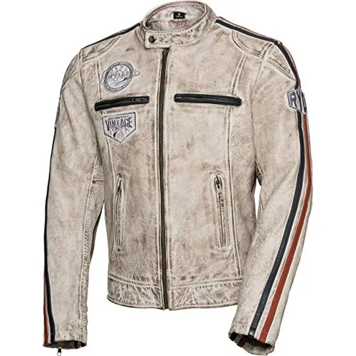 Spirit Motors Retro-Style Lederjacke 3.0 in weiß von Spirit Motors