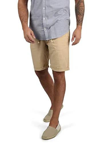 Blend Lias Herren Leinenshorts Kurze Leinenhose Bermuda Regular Fit, Größe:XL, Farbe:Chalk Stone (70032)