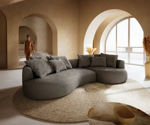 DELIFE Big-Sofa Edina 330x170 cm – Luxus in Bouclé Soft Schlamm - Entdecke das XXL-Sofa Edina für dein Wohnzimmer: beeindruckende 330x170 cm, stilvolles Design und optimaler Sitzkomfort dank hochwertiger Nosagfederung. Ideal für entspannte Abende!