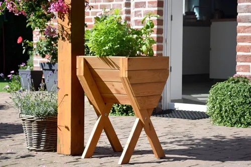 Hochbeet Klein Kräuterbeet - Pflanzkasten für Blumen und Kräuter - Kompaktes Hochbeet aus Holz, ideal für den Außenbereich. Perfekt für Blumen, Erdbeeren und Kräuter mit einer Kapazität von 12 L. Gestalten Sie Ihren Garten stilvoll!