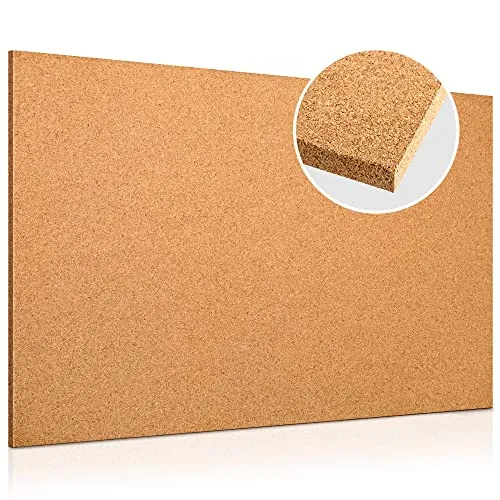 Kork-Deko.de Pinnwand 90x60cm - Vielseitige Korkplatte - Pinnwände aus natürlichem Presskork, ideal für DIY-Projekte, Modellbau und Trittschalldämmung. Elastisch und belastbar, perfekt für kreative Anwendungen.
