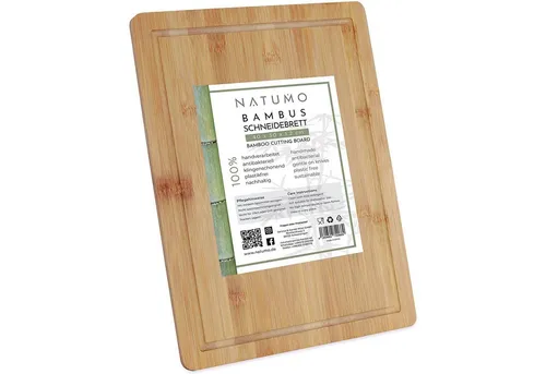 natumo Schneidebrett aus Bambus mit Saftrille, geölt - 40x30cm, Bambus