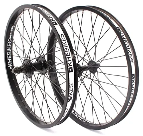KHE BMX Laufradsatz MVP Alu 36 Loch schwarz 9T Ritzel Felgenband Made in Germany