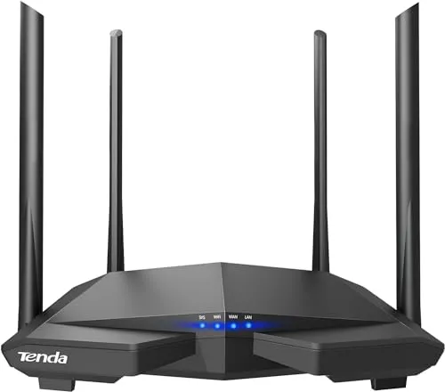 Tenda AC6 Dualband WLAN Router - Schnelles Internet für Ihr Zuhause - Router mit 1200 Mbit/s Geschwindigkeit, 4x5dBi Antennen für optimale Signalstärke und MU-MIMO für gleichzeitige Verbindungen mehrerer Geräte. Ideal für HD-Streaming und Gaming.