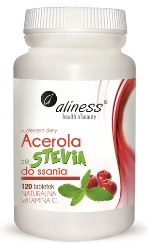 Aliness Acerola mit Stevia zum Saugen natürliches Vitamin C 120 Tabletten