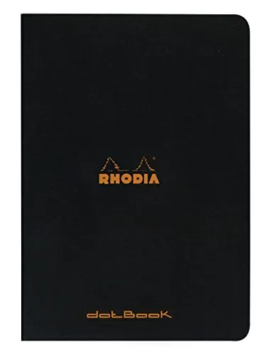 Rhodia 119166C - Notizheft / Kladde DIN A4 21x29,7cm, 48 Blatt Dot-Lineatur 80g, nicht mikroperforiert, Schwarz, 1 Stück