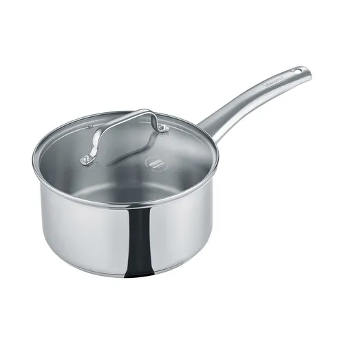 BERNDES B.BRILLIANT Stieltopf 20 cm - Kochtopf aus Aluminium mit Edelstahl-Oberfläche, ideal für alle Herdarten, spülmaschinenfest und mit praktischem Glasdeckel für einfaches Kochen.