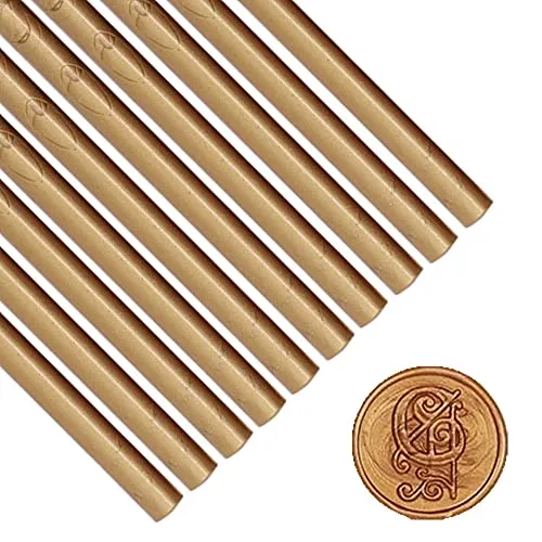 Wachs-Siegel-Stick, ANBOSE 10pcs Klebepistole Wachs-Siegel-Sticks für Wachs-Siegel-Stempel, Wachs-Siegel-Stäbe für Hochzeit Einladungen, Briefumschläge(Bronze)