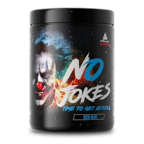 Peak No Jokes - 600g Iced Blue Pre Workout - Sportnahrung – Hochdosierte Formel mit Arginin, Citrullin und Koffein für maximale Leistung, individuell dosierbar für alle Athleten.