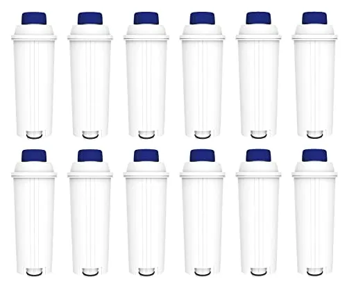 Comedes Wasserfilter Set (12 Stück) für DeLonghi - Effektives 12er Set Comedes Wasserfilter für DeLonghi Kaffeemaschinen. Schützt vor Kalk und Verunreinigungen durch die Kombination von Aktivkohle und Ionentauscher für reines Wasser.