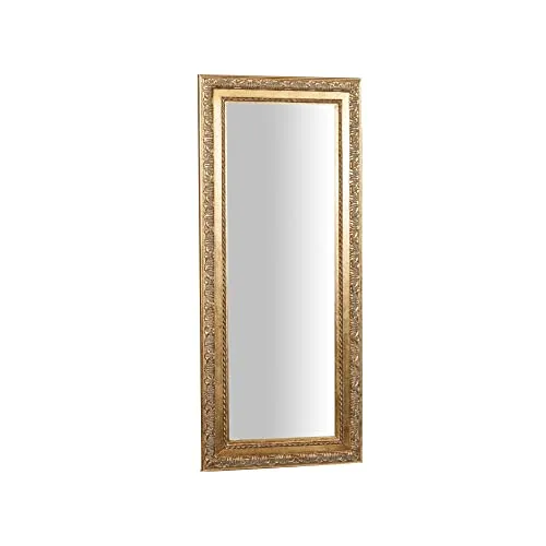 Biscottini Wandspiegel 35 x 2 x 82 cm - Antikgoldenes Finish für elegantes Flair - Dekorative Wandspiegel: Hochwertiger Ganzkörperspiegel mit antikem Blattgold-Finish, ideal für jeden Raum und verleiht Ihrem Zuhause einen Hauch von Luxus und Raffinesse.