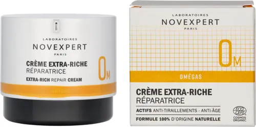NOVEXPERT Extra-Rich Repair Cream - Tagespflege mit innovativem Wirkstoffcocktail für sofortige Hautversorgung. Enthält 5 Omegas, Granatapfel-Öl und Aloe Vera für Anti-Aging und beruhigende Eigenschaften.