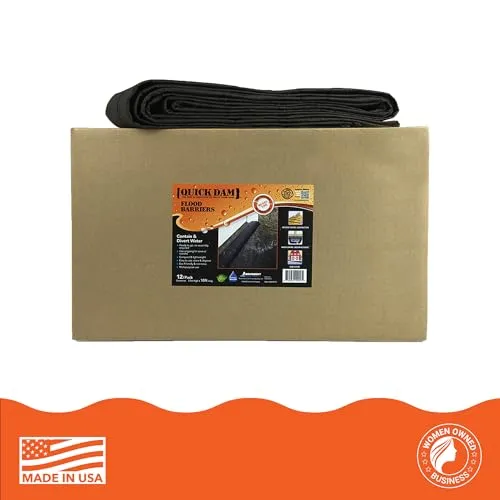 Quick Dam QD610-12 Water-Activated Flood Barrier-10 Feet-12/Pack, Black, 12 Pack