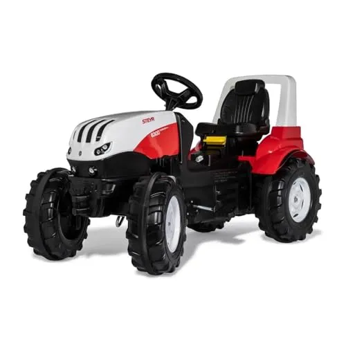 Rolly Toys rollyFarmtrac Trettraktor Steyr 6300 - Tretfahrzeug für Kinder ab 3 Jahren mit authentischem Steyr Design, höhenverstellbarem Sitz und Flüsterlaufreifen für leisen Fahrspaß im Haus und Garten.