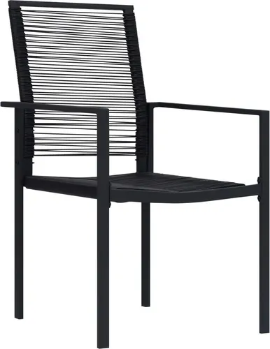 vidaXL Gartenstühle 2er Set aus PVC Rattan Schwarz - Gartenstühle aus strapazierfähigem PVC-Rattan für entspannte Stunden im Freien. Robuste Stahlrahmen und bequeme Rückenlehne machen sie ideal für Garten und Terrasse.