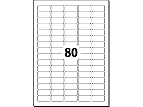 SIGEL LA203 Etiketten selbstklebend, bedruckbar, wieder rückstandsfrei ablösbar, weiß mini, 35,6 x 16,9 mm, 2000 Etiketten = 25 Blatt, abgerundet